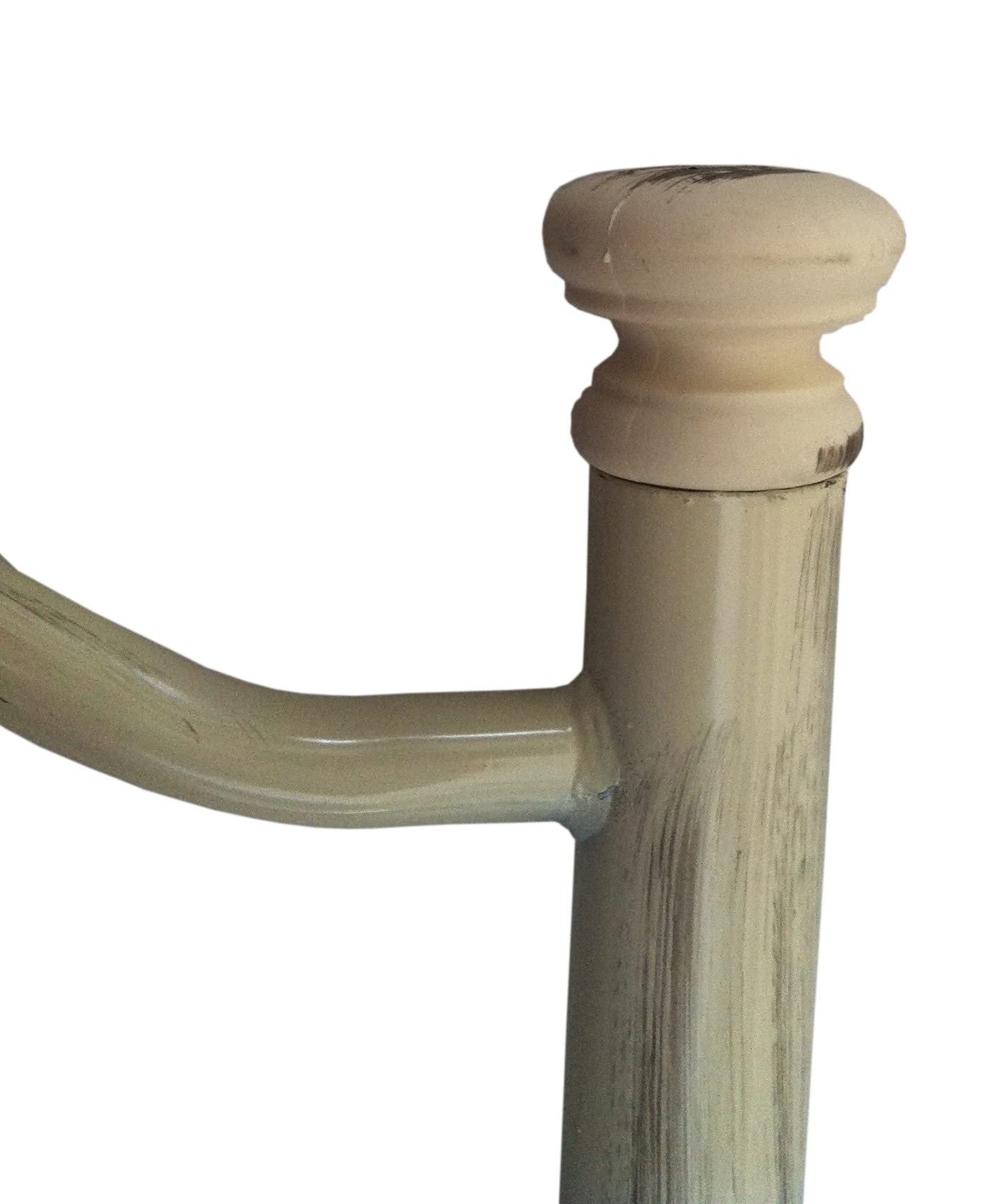 SISA srl, Struttura Letto Matrimoniale Ferro Battuto, Modello LAURA, Colore Beige Anticato (Con Sfumature Oro), 170x120x195 cm, 100% Made in Italy