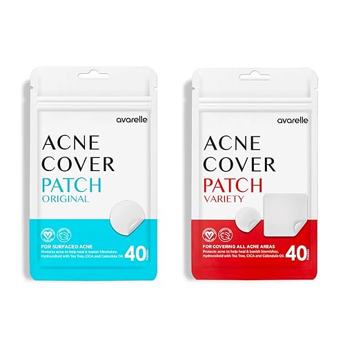AVARELLE Kits de parches dobles hidrocoloides para el acné, tratamiento de manchas de acné para manchas y granos con aceite de árbol de té, aceite