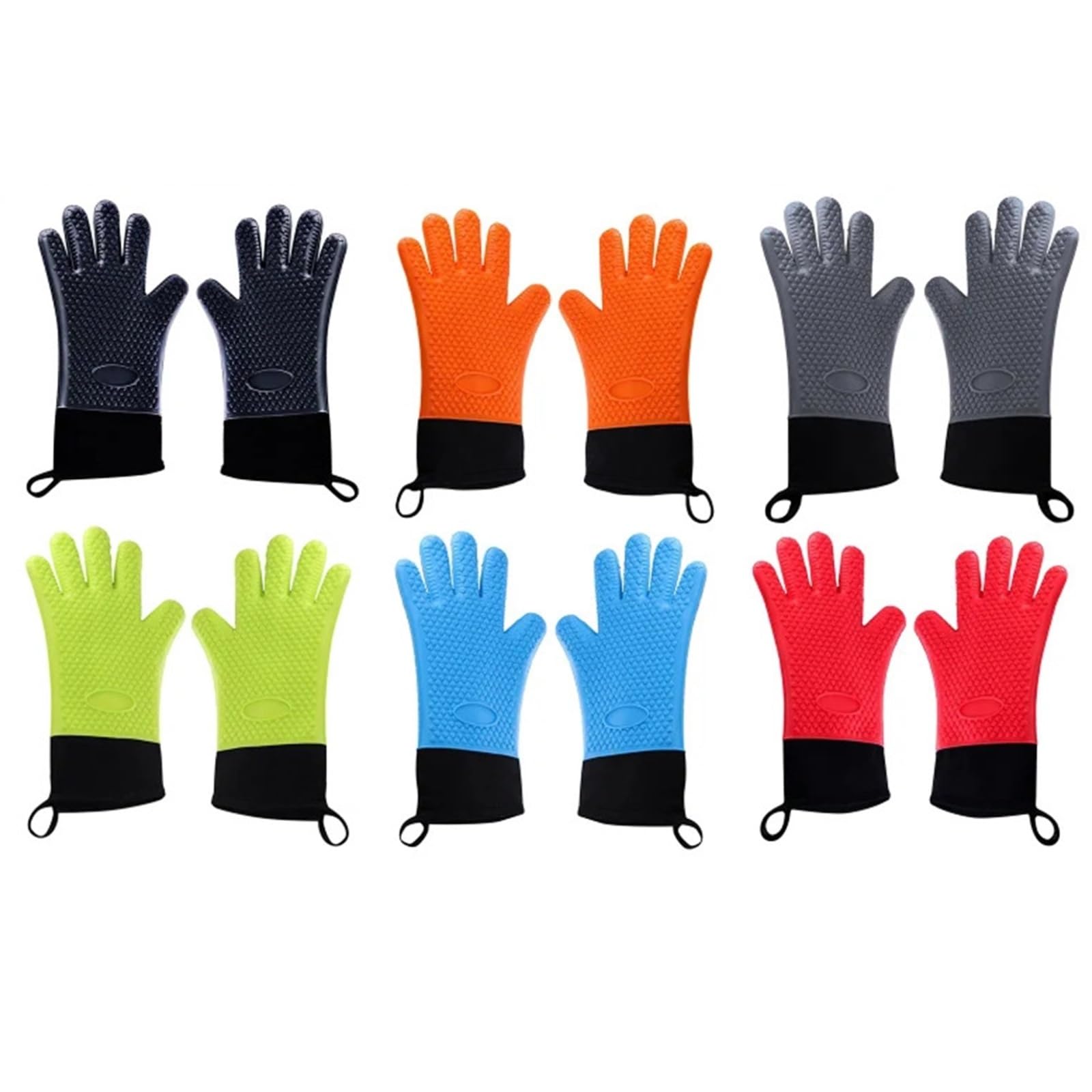 1 par de Guantes for Horno de Barbacoa de Doble Capa de Silicona for cocinar Asar Guantes Impermeables Utensilios de Cocina Guantes for Horno para Cocina(Gray)