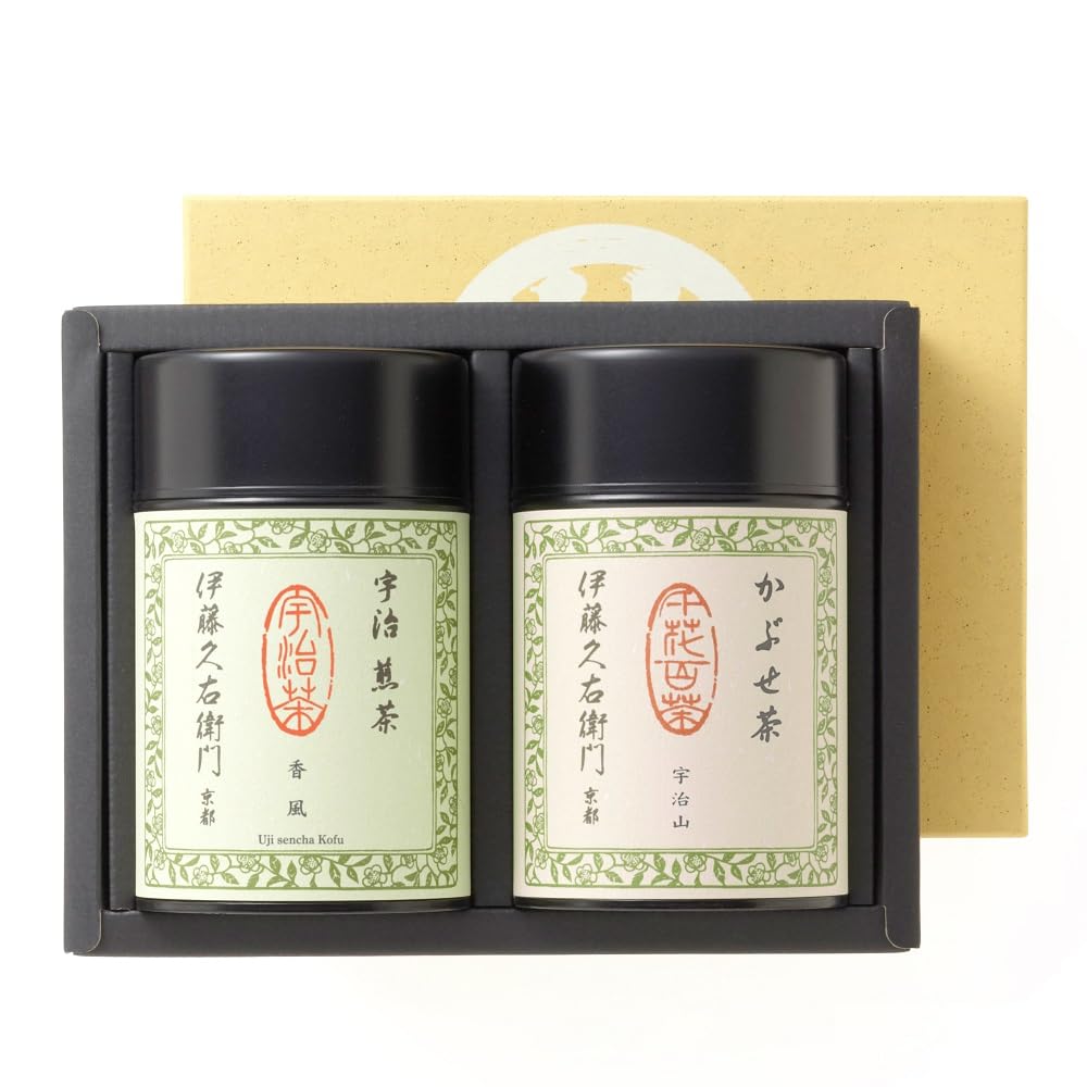 Amazon.co.jp: 伊藤久右衛門 宇治茶 ギフト 煎茶・かぶせ茶 缶