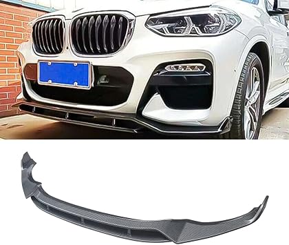 CHIESMA Front Lip for BMW G01 X3 G02 X4 M-Sport 2018-2021 Carbon Fiber Style Front Bumper Lip ABS Front Splitter Air Dam Spoiler Protector