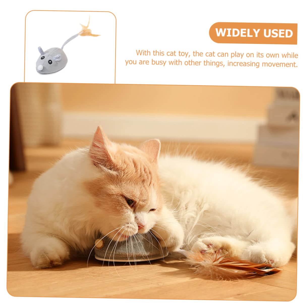 VANZACK 4pièces Souris Électrique Rechargeable pour Chat avec Queue Plumes Jouet Interactif Intérieur pour Les Instincts De Chasse Et Garder Les Chats Actifs