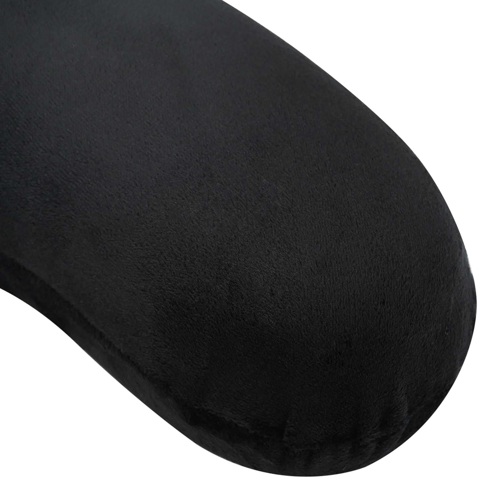 Mangloder Almohada de Viaje para Cuello Negro Almohada Ergonómica para el Cuello con Espuma viscoelástica y Funda de Terciopelo Transpirable Lavable Portátil 27x27x8cm para Coche Tren Avión y Hogar