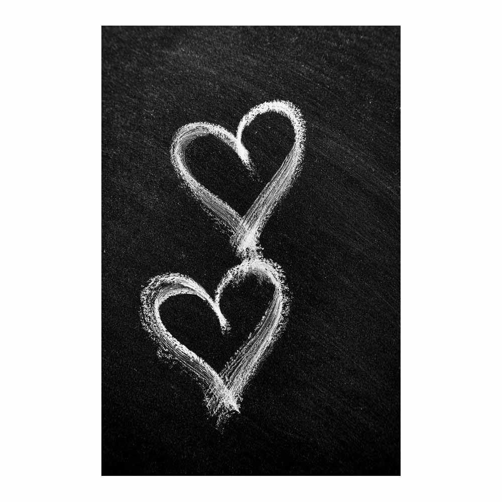 HOQIU Black And White Wall Art Dual Chalk Heart Sketch canvas wall art, decorative paintings, for Bedroom Living Room Bathroom Office Home Decoration(Multicolor)-80x120cm Unframed