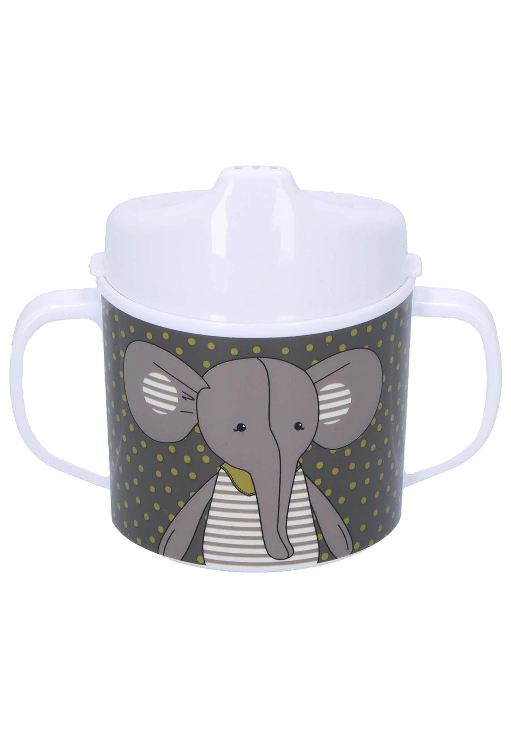 Sterntaler Baby Unisex Trinkbecher Baby Kinder Henkeltasse Elefant und Hase - Trinklernbecher, Trinkflasche - dunkelgrün