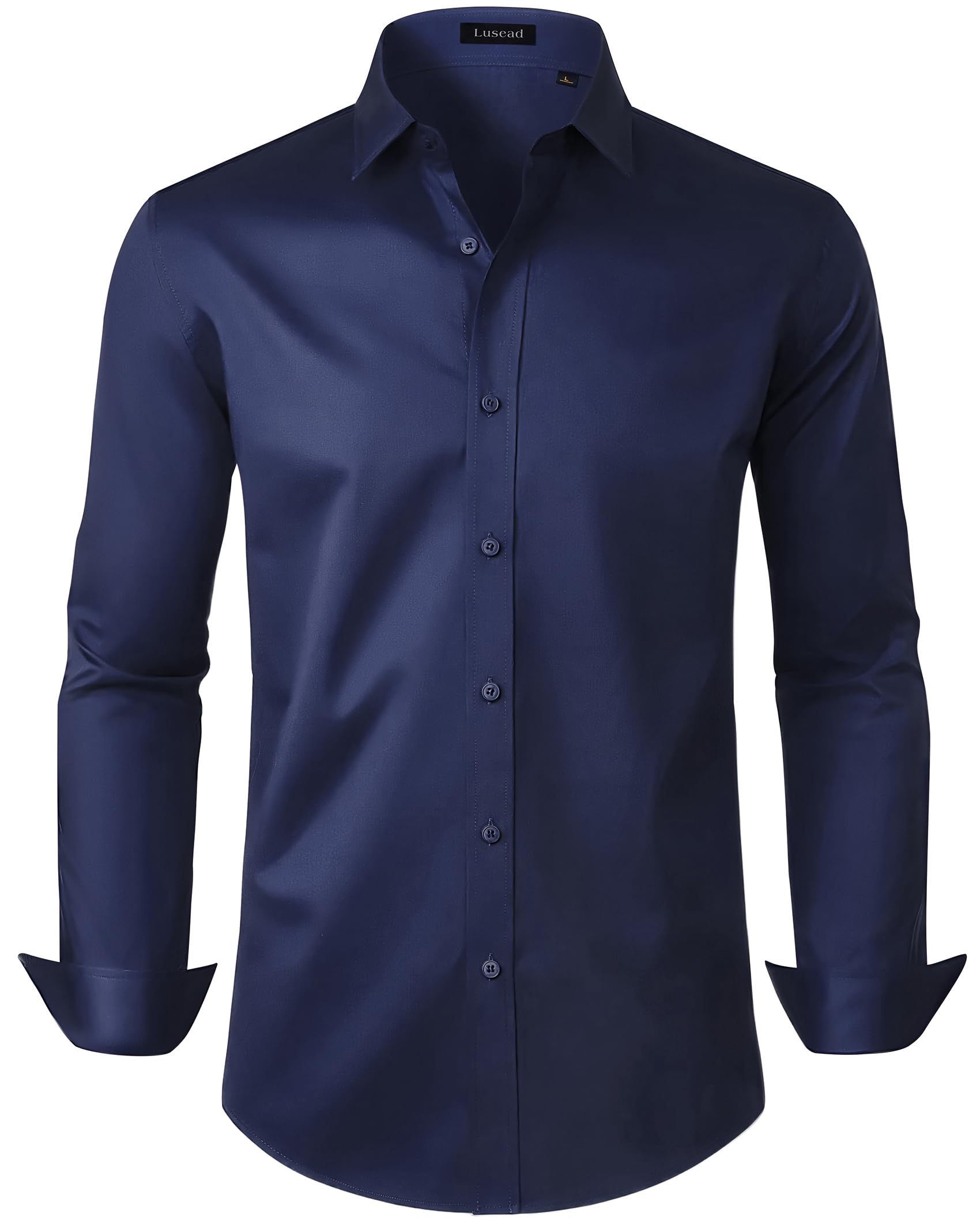 Mens Dress Shirts Long Sleeve Cotton Wrinkle Free Button Down Shirt