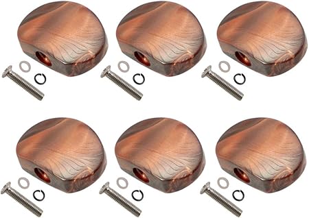 perfk 6本ギターチューニングペグチューナー マシンヘッドノブオーバルシェイプコーヒー - コーヒー色2, 23.5x15mm