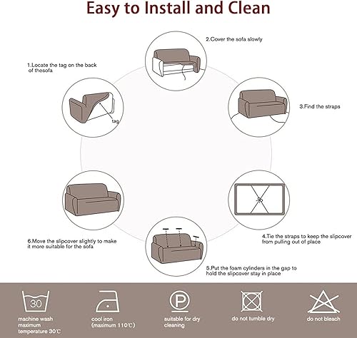 Miniatura 3 de Konsilsa Funda elástica para sofá en forma de L, funda completa para sofá de 1234 plazas, protector de muebles suave, antideslizante, lavable a