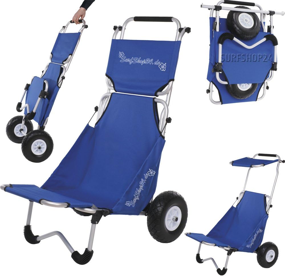 SURFSHOP24 Beachbuggy Surfbuggy Trolley with seat and sunshade