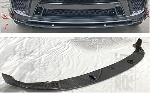 Compatible con Land Rover Range Sport SVR 2018 2019 2020 2021 2022 Difusor de borde delantero de fibra de carbono (color ABS negro brillante)