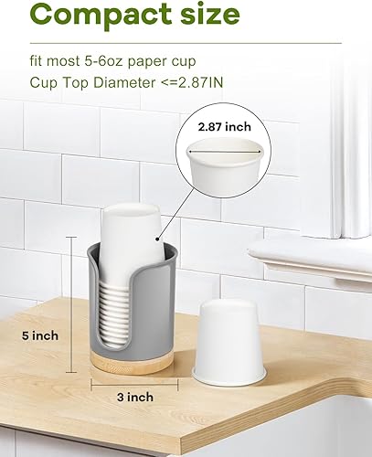Miniatura 10 de Dispensador de tazas de baño de alta calidad, soporte compacto para tazas Dixie de 3 onzas, dispensador de tazas de enjuague bucal de 3 4 onzas,