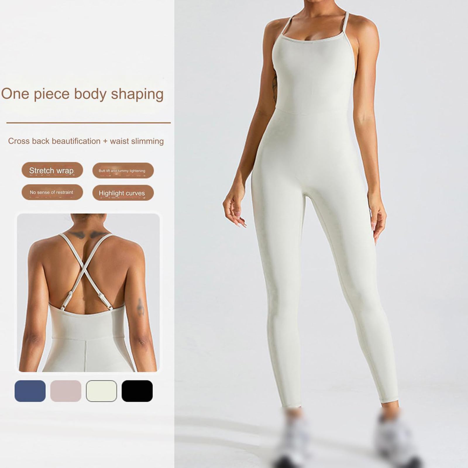 Ropa de yoga de una pieza, monos deportivos de baile, monos adelgazantes para mujer,A-L