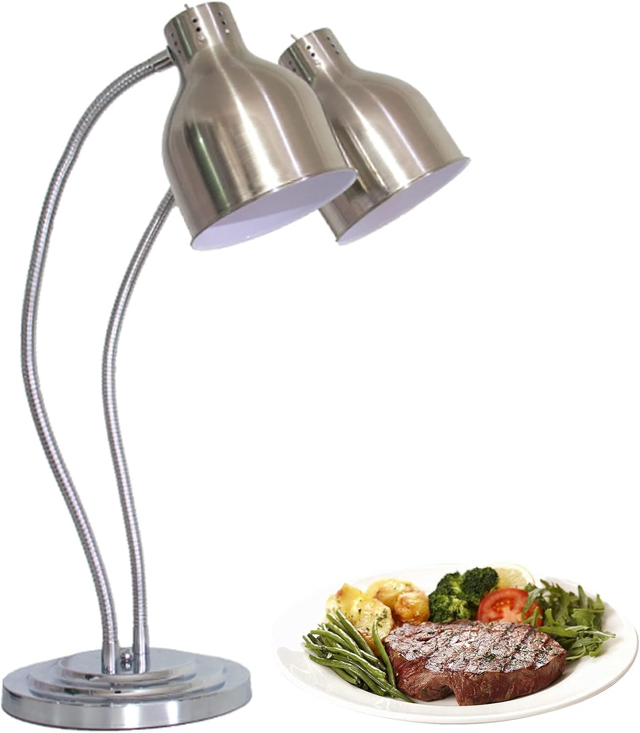 Lampe chauffante commerciale à double tête pour cuisine