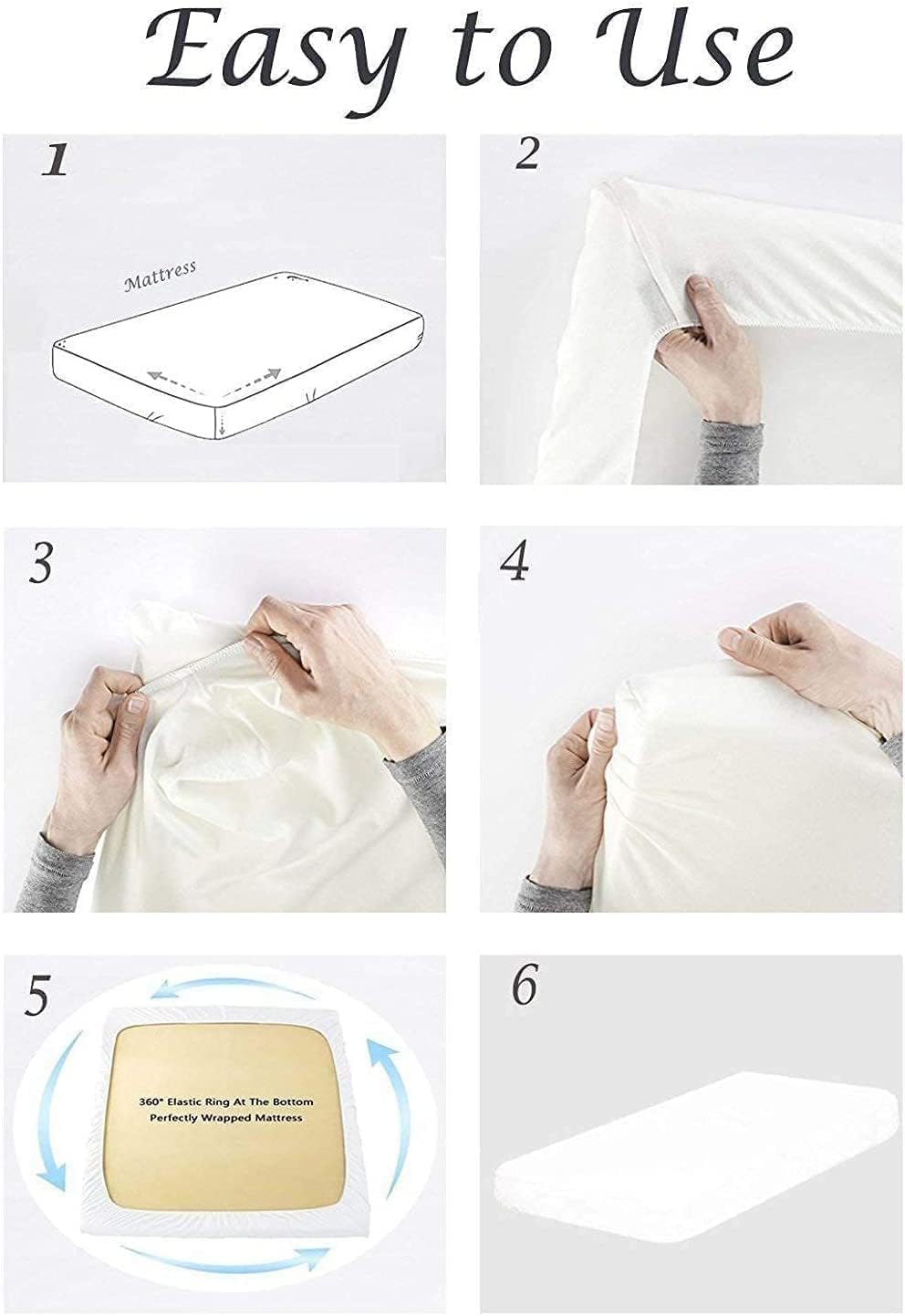 Flex Top King Fitted Sheets for Sleep Number Bed, 1-Piece Half Split King Fitted Sheet Only - Split Down 34 inches from The Top, fit Upto 15" Deep Mattress (Split Head Flex King, Dark Grey)