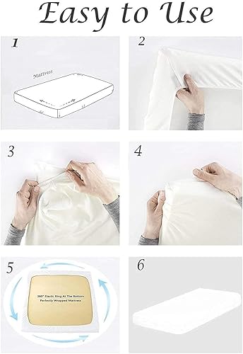 Miniatura 7 de Sábanas bajeras de microfibra de 2 piezas individuales XL (paquete de 2) suaves y cómodas, tamaño individual extra largo, bolsillo profundo de 15