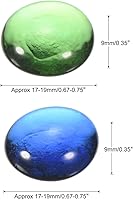 Vista 2 de MECCANIXITY Mármoles de vidrio plano de 0.669-0.748 in, piedras decorativas azules y verdes, cuentas de vidrio, relleno de jarrón de roca