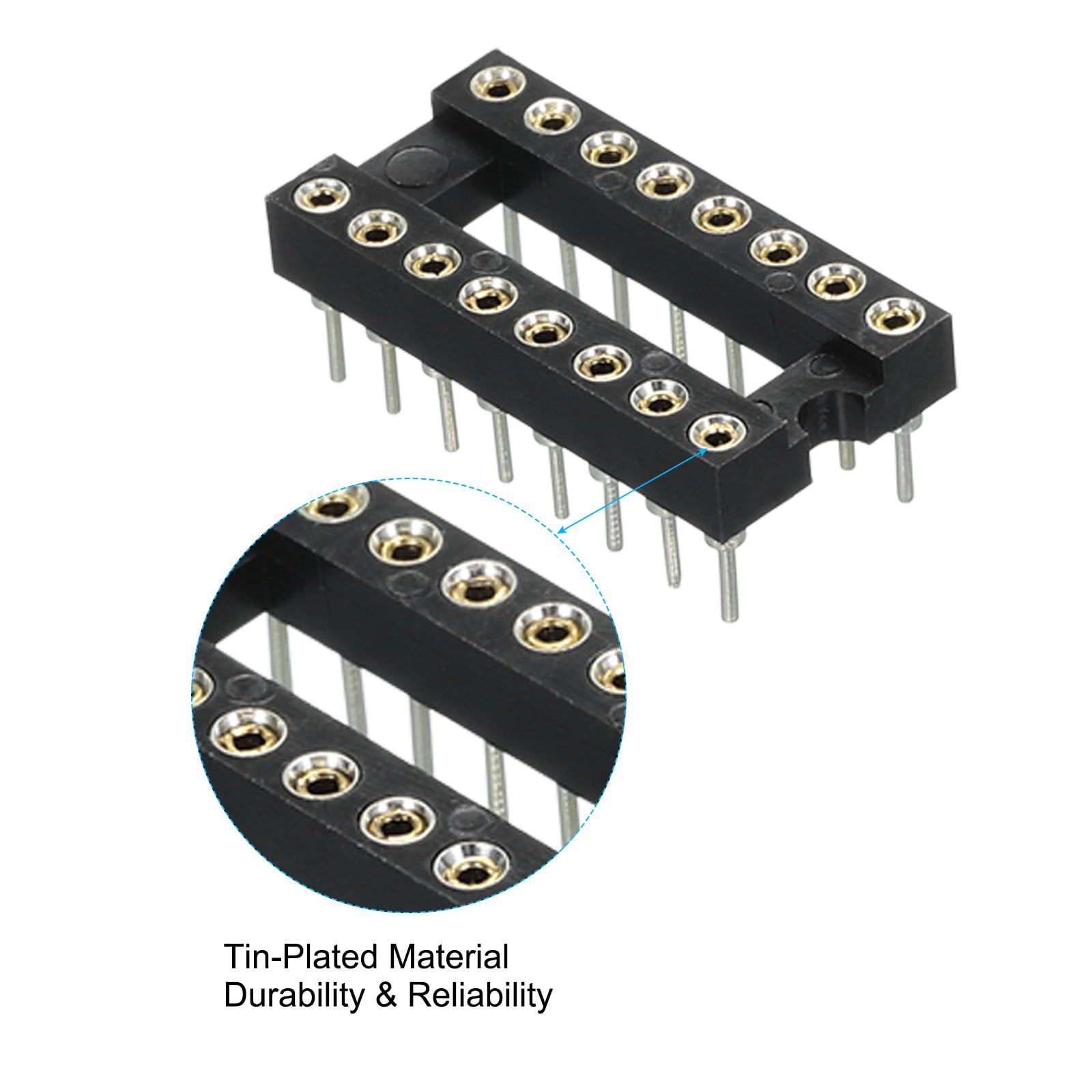 Socket IC DIP 16 Pin, Passo 2,54 Mm, 24 Pezzi - Per Saldatura Su PCB, Esperimenti Elettronica, Fai-da-te