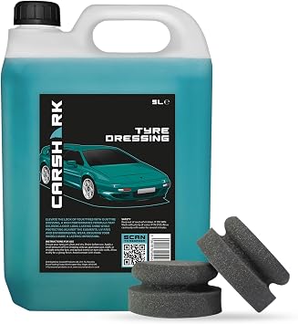 Tyre Dressing 5 Litre with 2 x Applicator pads Black, Deep Shine, UV Protection