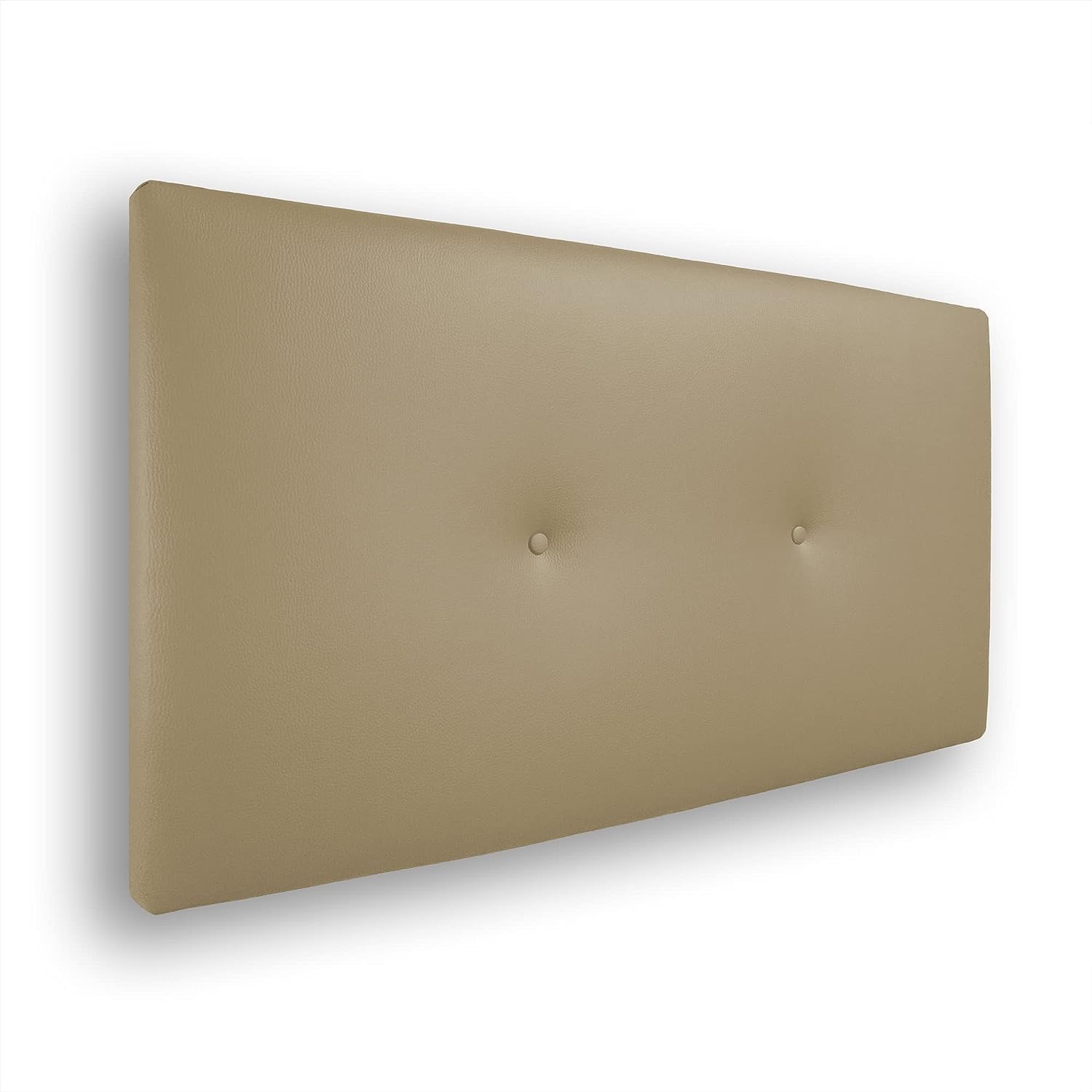 Silcar Home - Cabecero Silvi Tapizado, Estructura Madera, Hilera Botones Estilo Moderno - Fácil Instalación, Acolchado Confort - 90 cm, Polipiel Beige