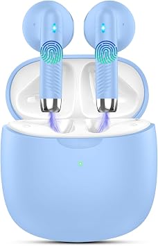 AI Translation Earbuds Real Time with Audio and Video Calls, 3-in-1 Language Translator Earbuds Support 164 Languages and 7 Translation Modes, 32H Buletooth 5.3 Headphones with Mic, Blue