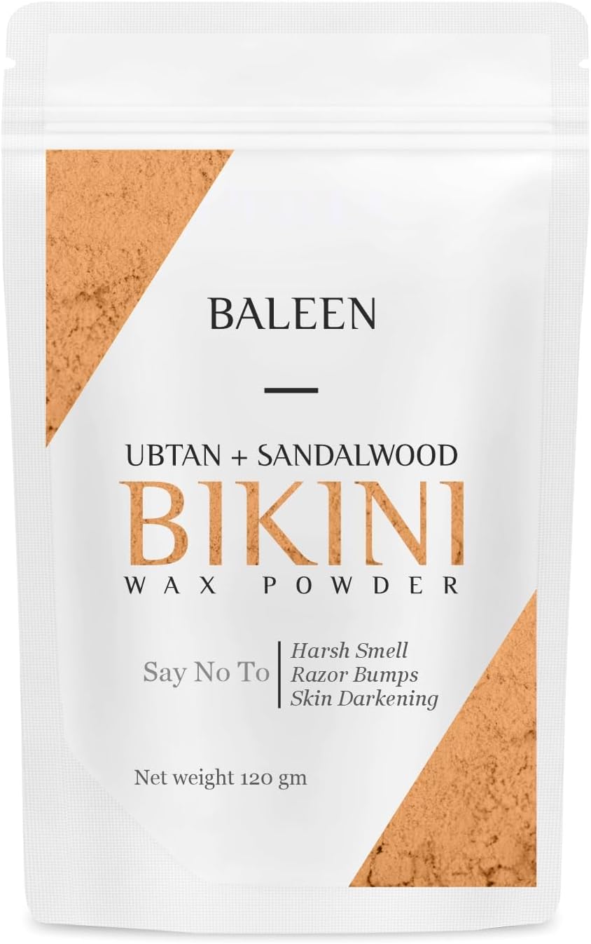 Bikini Wax Powder Women with Ubtan & Sandalwood 120 Gm (Pack Of 1) | Painless Herbal Hair Removal Powder for women Bikini Area, Legs, Hands & Underarms with No Harmful Chemicals, No Irritation
