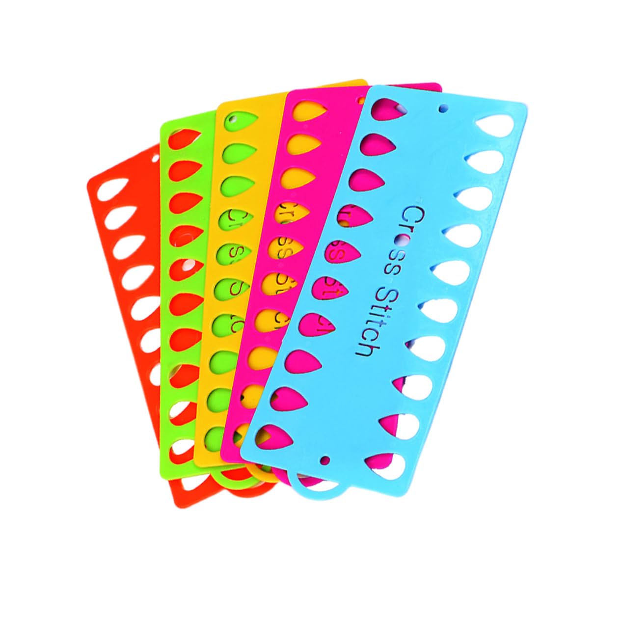 KALLORY 15Pcs Thread Winding Plate Cross Stitch Bobbin Organizer for Easy DIY Sewing Tools and Accessories Random Color