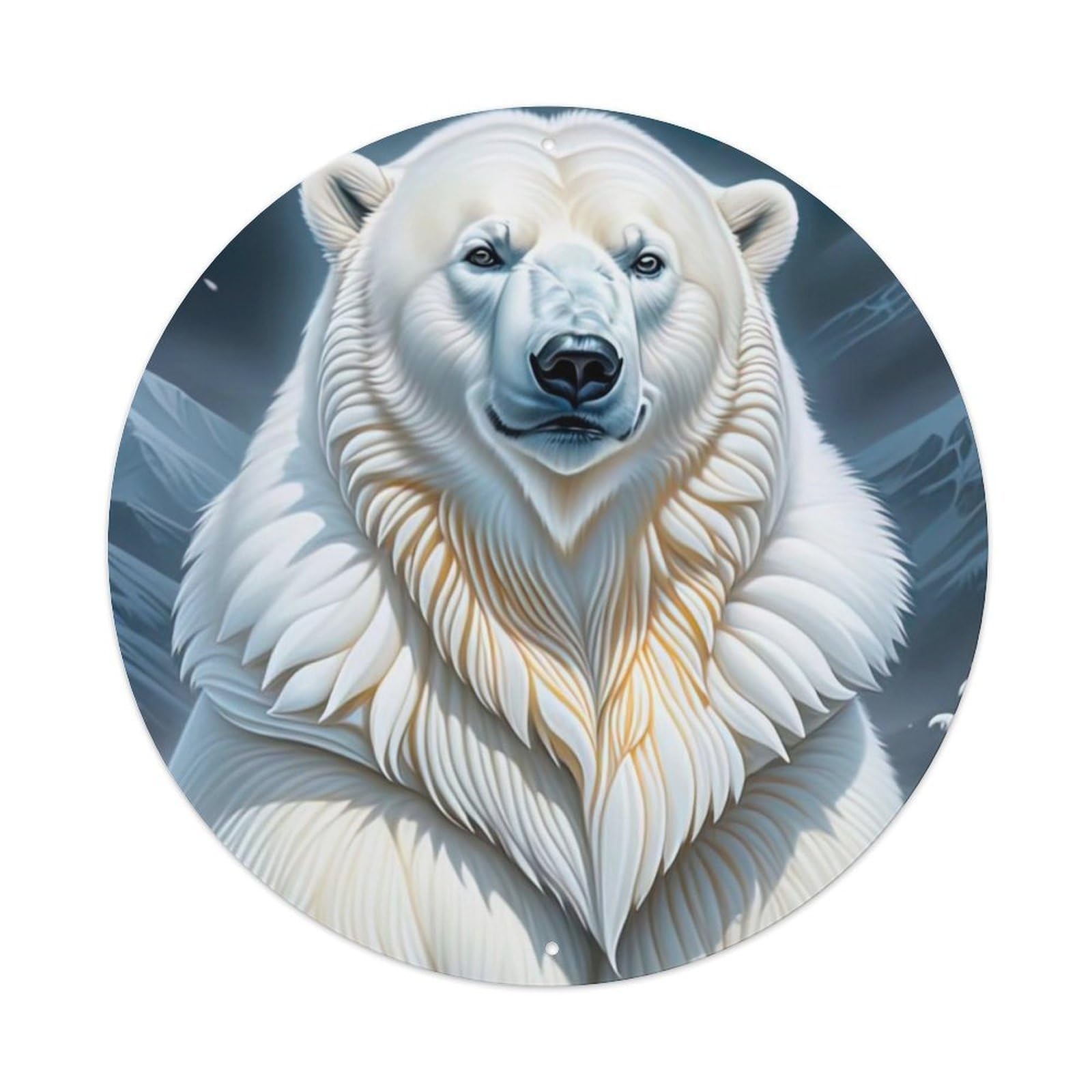 Animal Artwork Giant Polar Bear Vintage Metal Tin Sign Plaque Wall Decor for Cafe, Club Bar, Office, Garden Metal Poster 8x8Inch