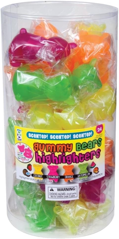 Raymond Geddes Scented Gummy Bear Highlighters (Pack of 24)