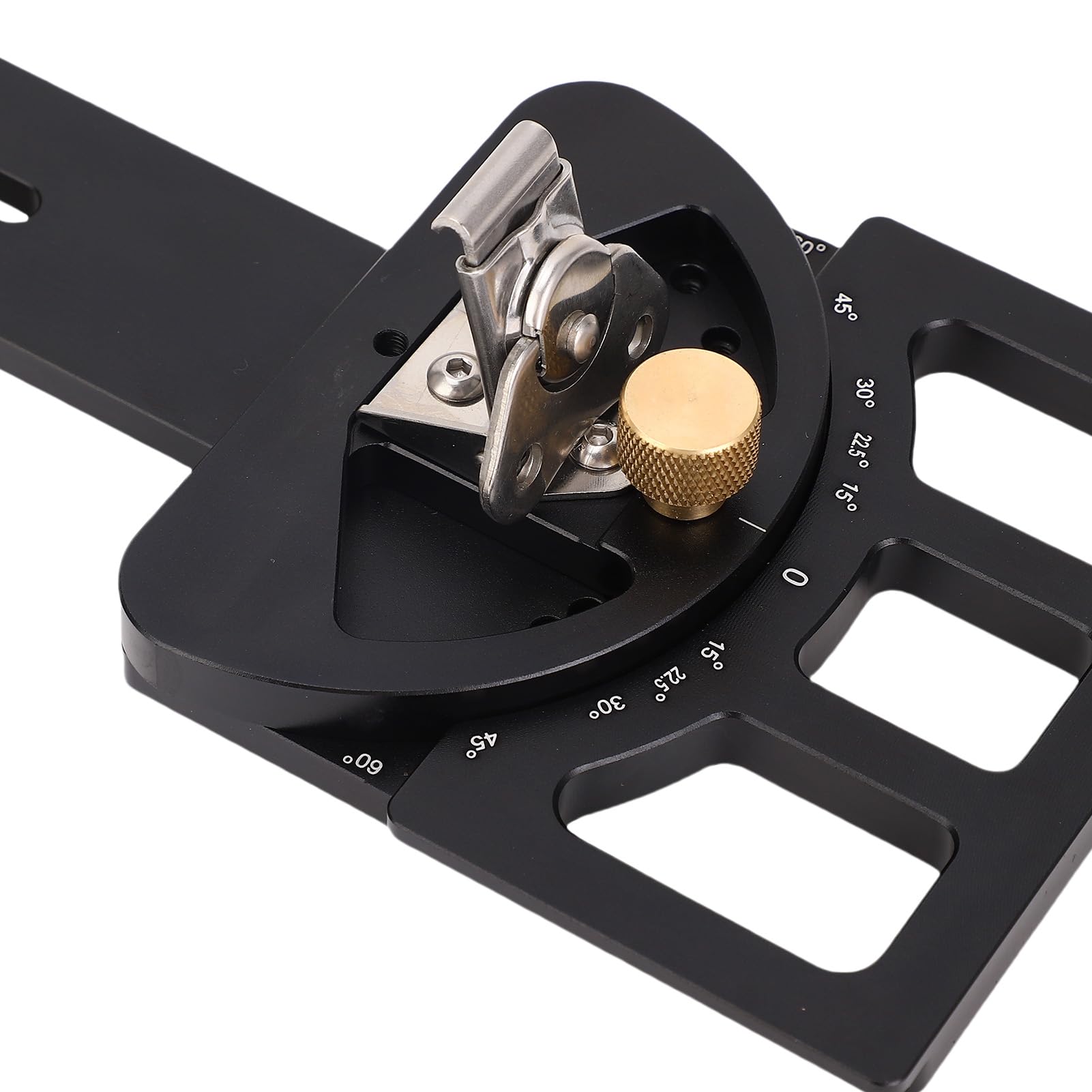 Adjustable Angle Track Saw Guide Square with Positive Stop Block, Aluminum Alloy Rail Square for Miter Cutting -60° to 60° - Image 3