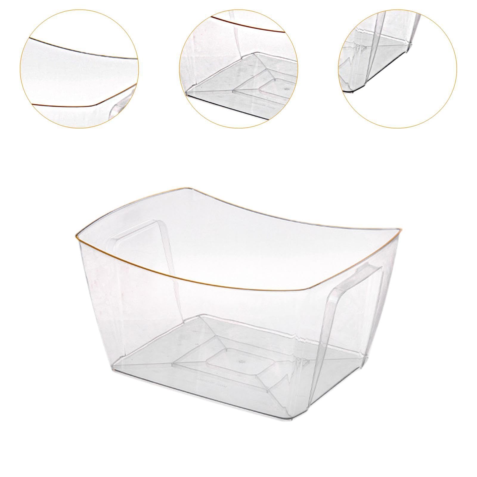 Seau à Glace pour Les Fêtes, Seau à Champagne, Seau à Glaçons Baignoire de Rangement Transparent Légère avec Baignoire à Bière à Poignée pour Les Boissons à La Bière Au Champagne, Côté Or 18l