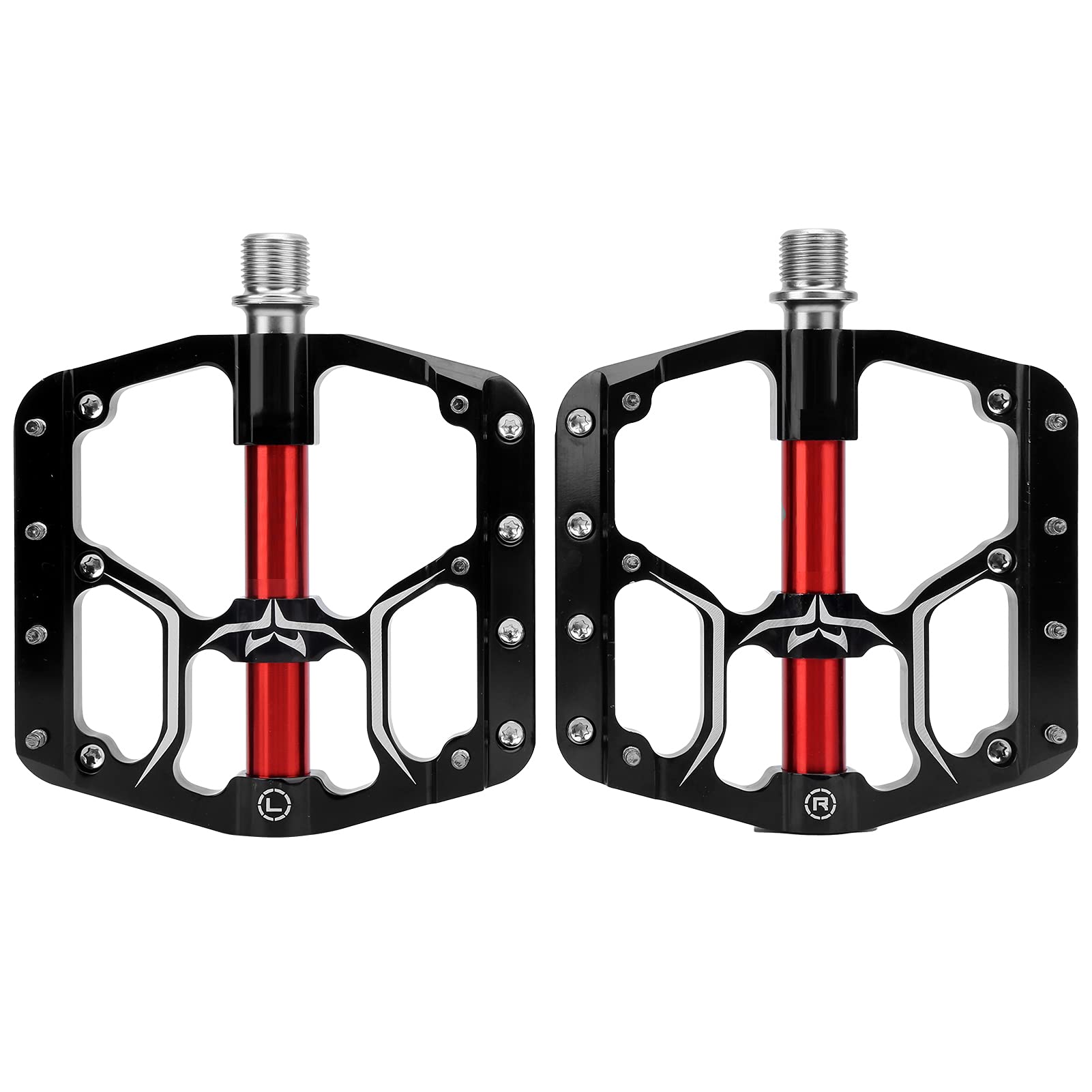 HUIOP Pedal de Bicicleta Pedal de Plataforma 3 Rodamientos Acero Al Cromo Molibdeno Duradero para Ciclismo Negro 120 X 105 Mm