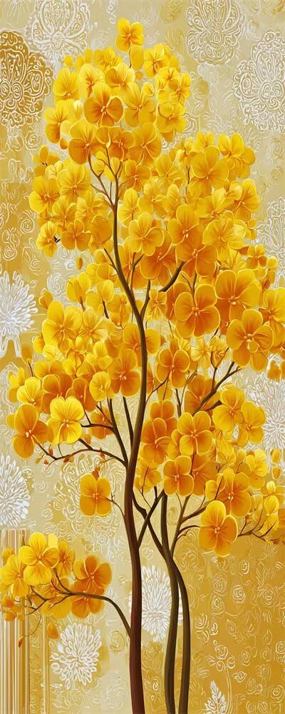 Diamond Art Painting Kits for Adults 40x80cm, 5D Large Diamond Painting Golden Tree Full Round Drill Gem Art Abstract Crystal Cross Stitch Arts Paint by Numbers for Home Wall Decor Gifts -LR1129