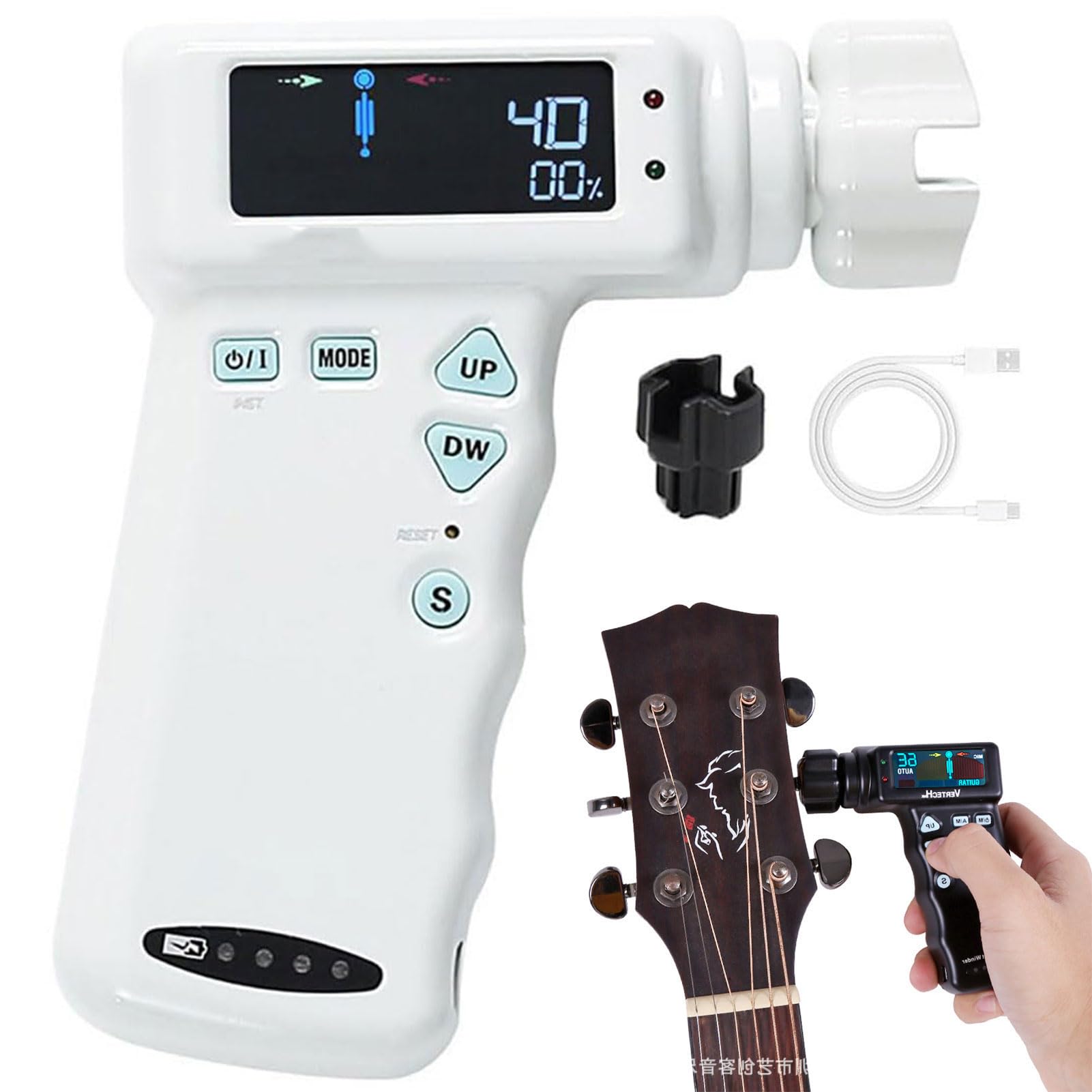 Accordeur de guitare électrique automatique pour en finir avec les cordes mal accordées