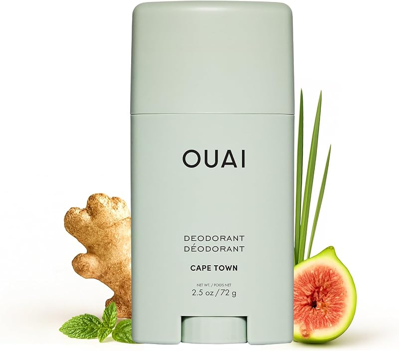 OUAI Aluminum Free Deodorant - Women's Deodorant - Cape Town (2.5 oz) | 24-Hour Odor Control & Invisible Application - Enriched Notes of Wet Grass, Ginger, Basil & Green Fig