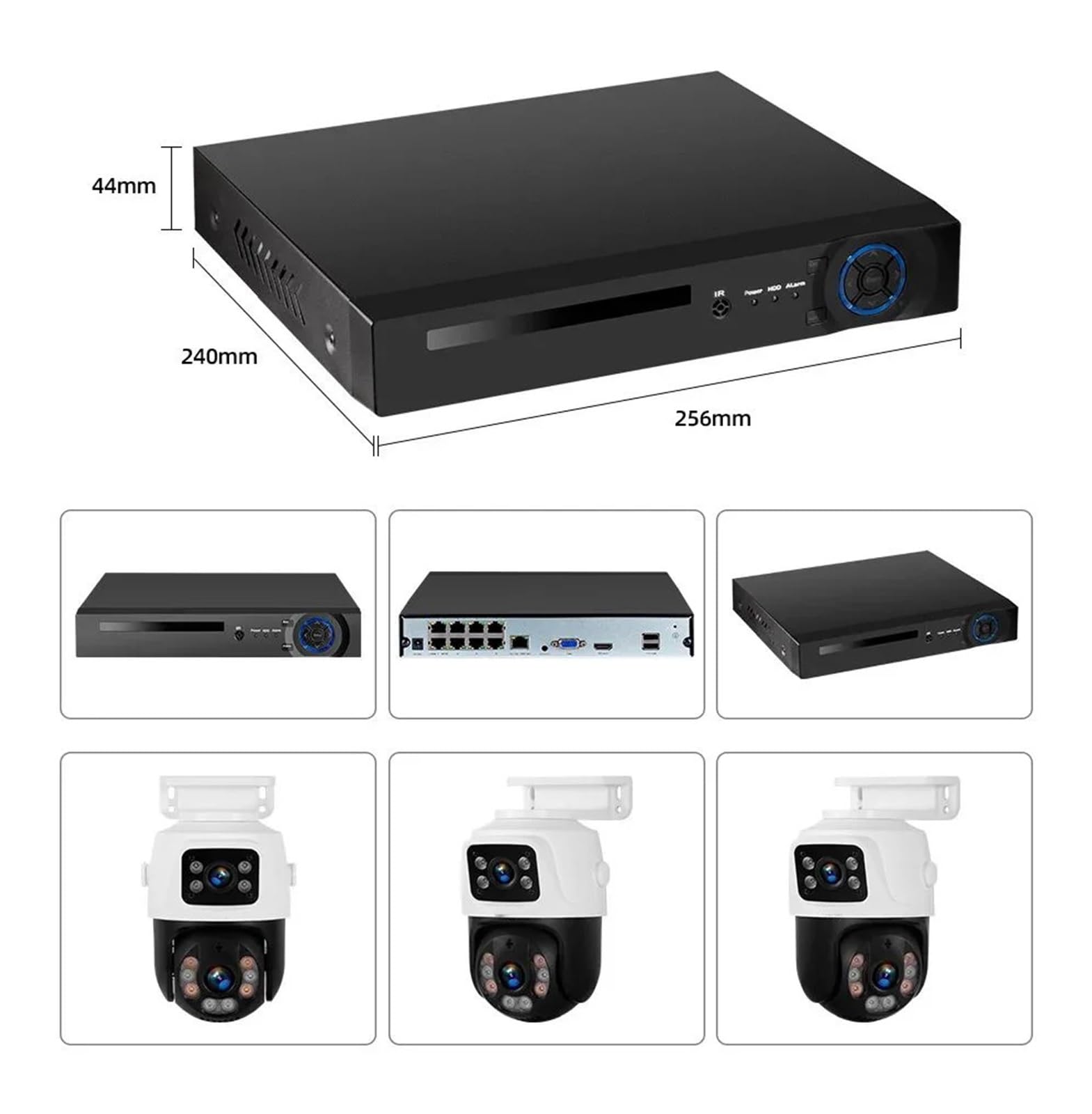 Kit de caméra de vidéosurveillance PTZ à double objectif POE 8CH 6MP