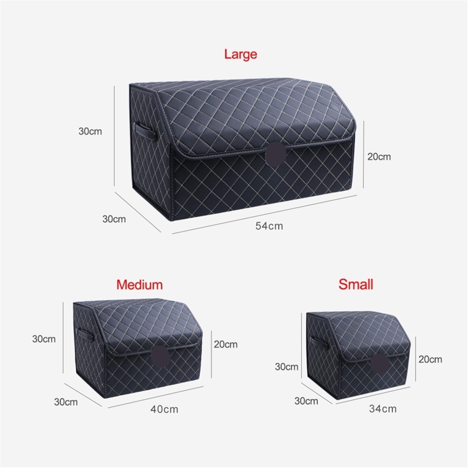 Scatola di immagazzinaggio for bagagliaio un'auto in pelle PU Organizer for auto grado superiore Borsa pieghevole Automobile che stiva la scatola riordino for berlina(Brown-beige-large)