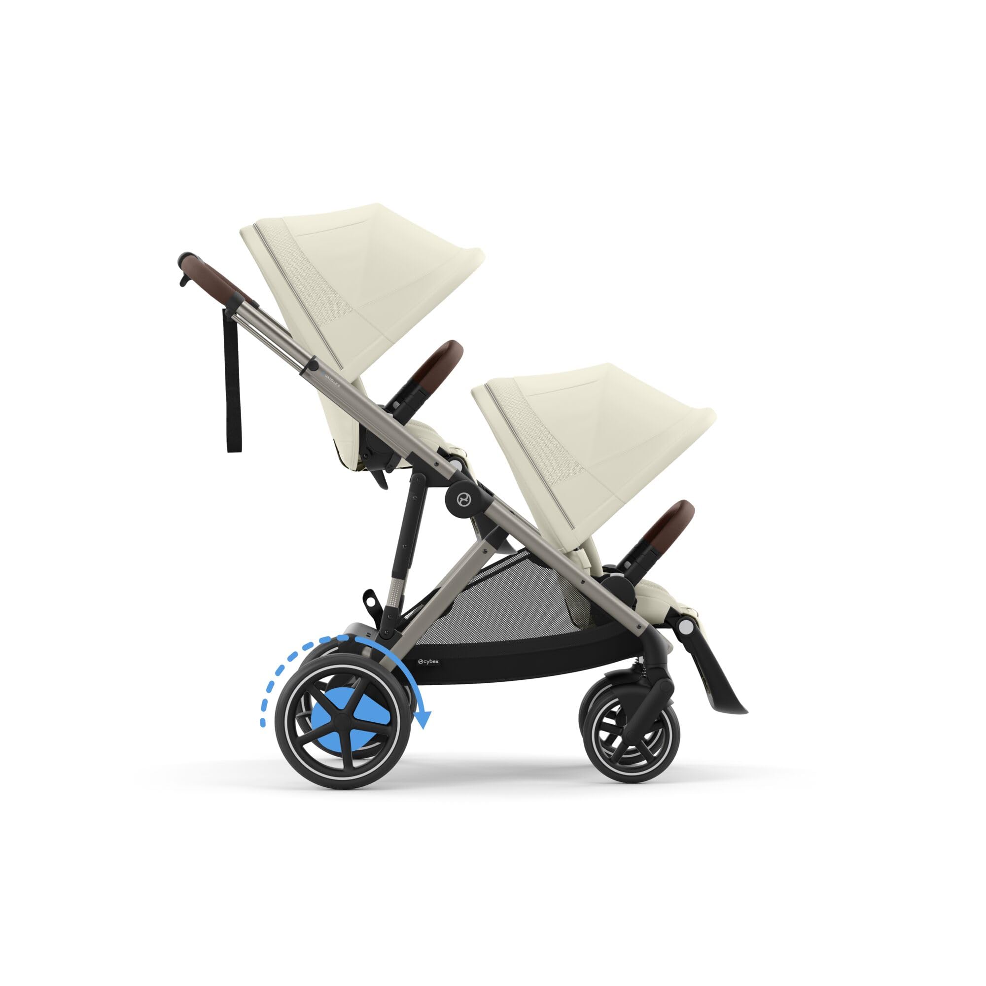 CYBEX Poussette Gold e-GAZELLE S, de la naissance à 4 ans, max. 22 kg, système tout-en-1 avec propulsion électrique, Beige coquillage