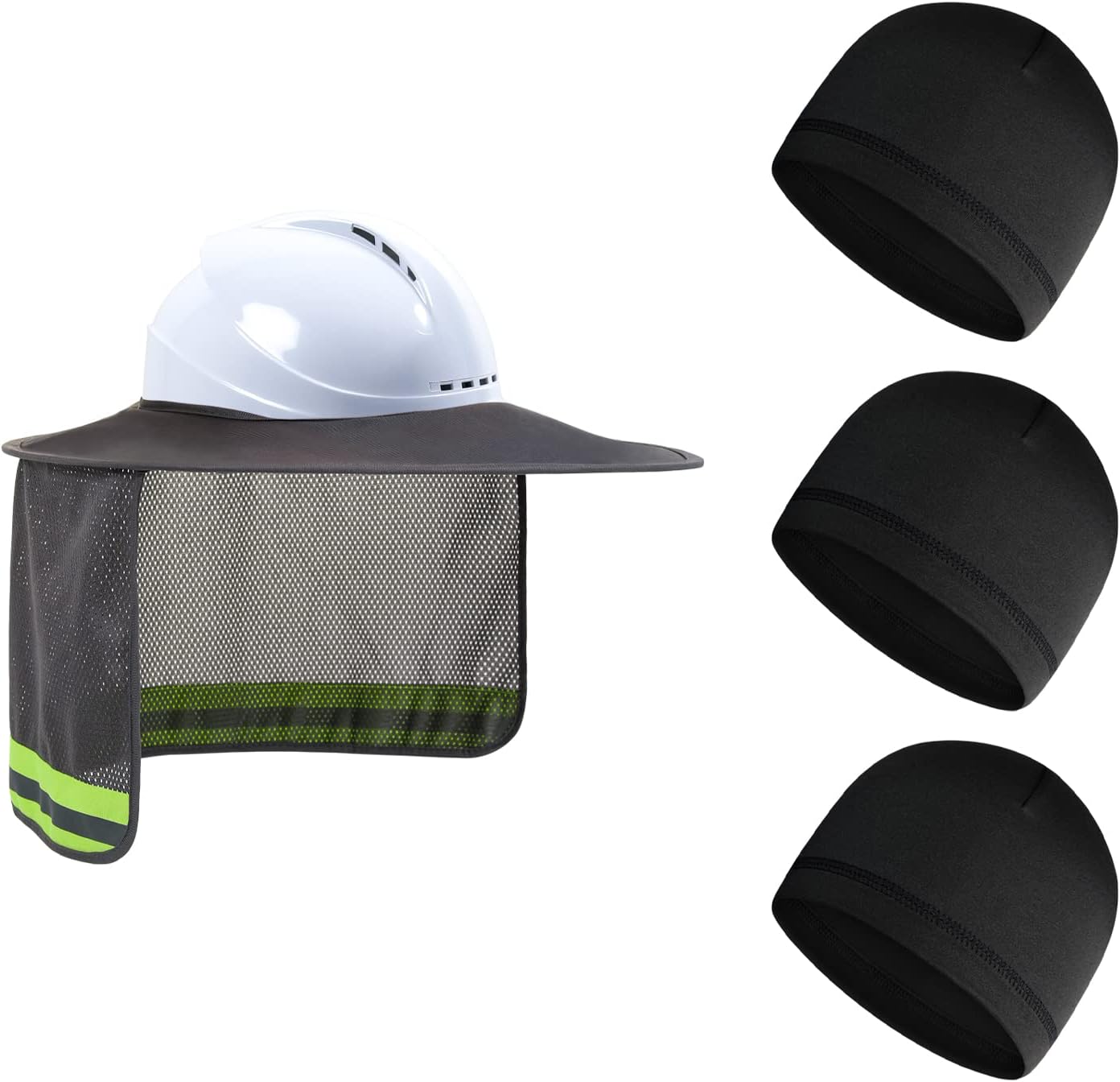 TCCFCCT Hard Hat Sun Shade, Full Brim High Visibility Hard Hat Sun Visor Neck shield with