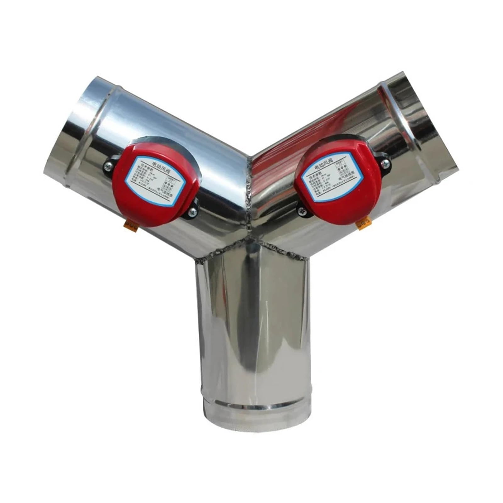 LNHHG Stainless Steel Motorized Ventilation Register Valve Air Duct OD51mm-200mm Y Type(OD51mm)