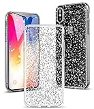 ESR iPhone X Case,[Clear Case] with [3D Silver Bling Glitter] on Hard PC Back for iPhone X/iPhone 10 (2017 Release)