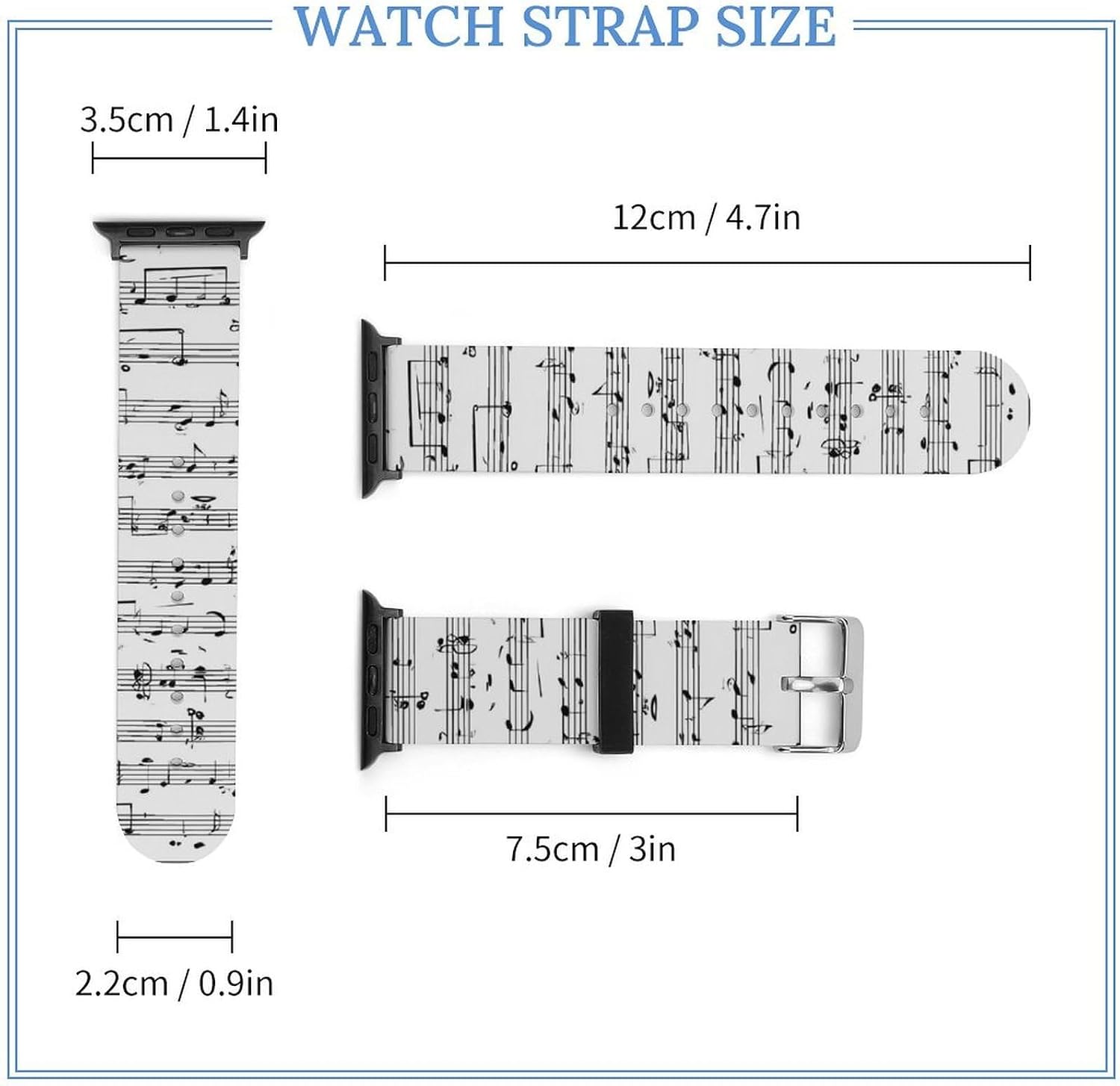 Music Note Watch Bands Replacement Silicone Straps image 2