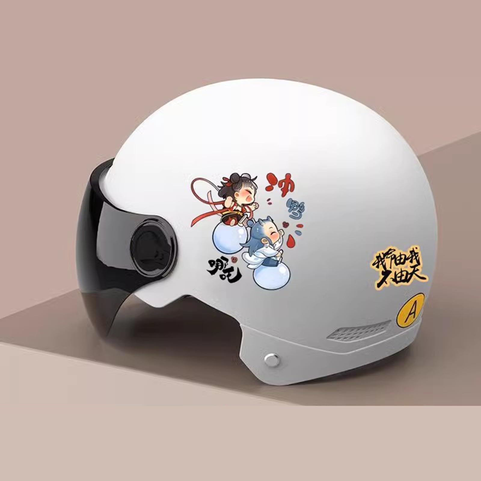 Casco De Motocicleta Abierto 3/4 para Niños, Aprobado ECE con Visera, Ligero, para Ciclomotor, ATV, para Niños Y Niñas De 8 Años O Más G,55-60CM