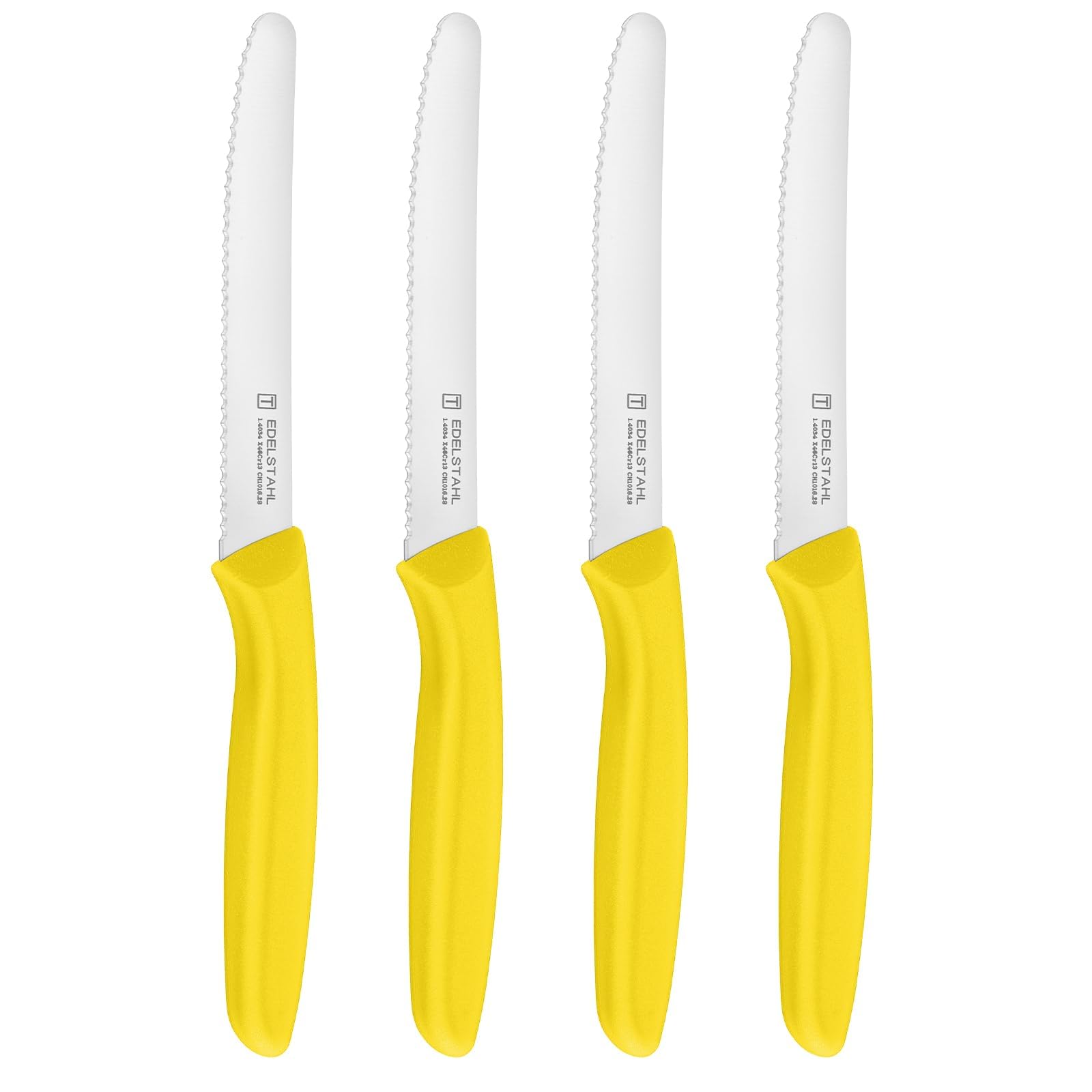 targzier Utility Knife,4 Pieces,Serrated Stainless Steel,PP Handle,Yellow