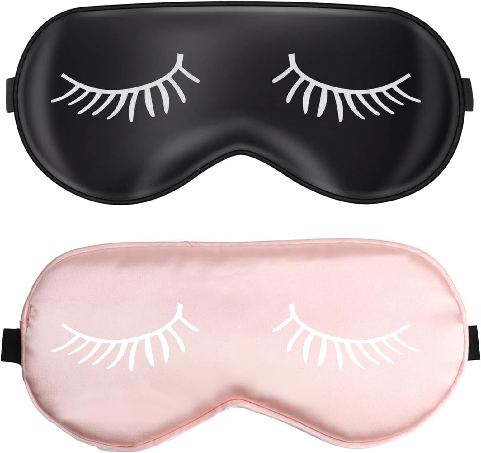 YILANJIN Imitation Silk Sleep Mask, 2 Pack Eye Mask for Sleeping with Adjustable Elastic Strap, Soft Eye Cover Light Blocking for Men and Women (A)