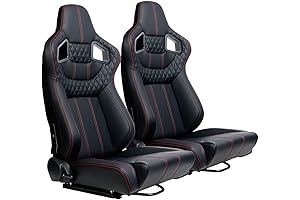 Ultimate 2-Piece Truck Style Black Racing Seats with Dual Lock