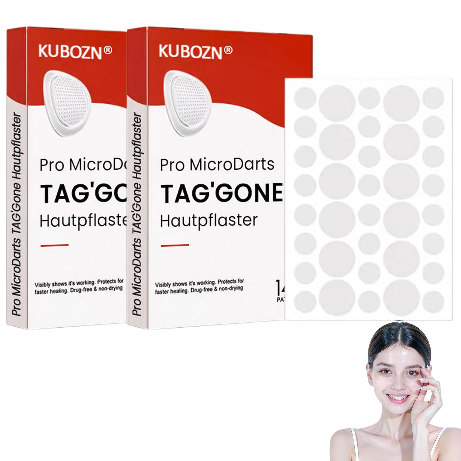 Kubozn Tag Gone Hautpflaster, Kubozn Pro Microdarts Tag Gone Hautpflaster, Micro Pickelpflaster, Natürlich Nano-Pickel Pflaster, Anti-Akne-Pflaster Zum Abdecken Von Pickeln Und Hautun (2)