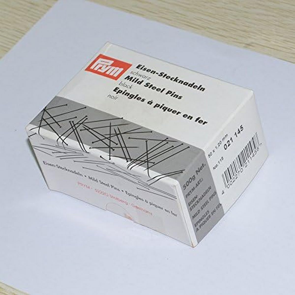 Prym 021145 - Alfileres (1,20 x 50 mm, hierro, 50 x 1,2 mm), color negro