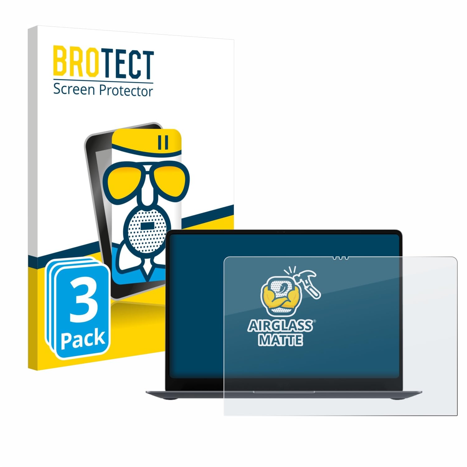 brotect 3 Pezzi Pellicola Vetro per Samsung Galaxy Book6 Pro 14" | Opaca Protezione Schermo Made in Germany, Anti-Riflesso Durezza 9H Anti-Graffio