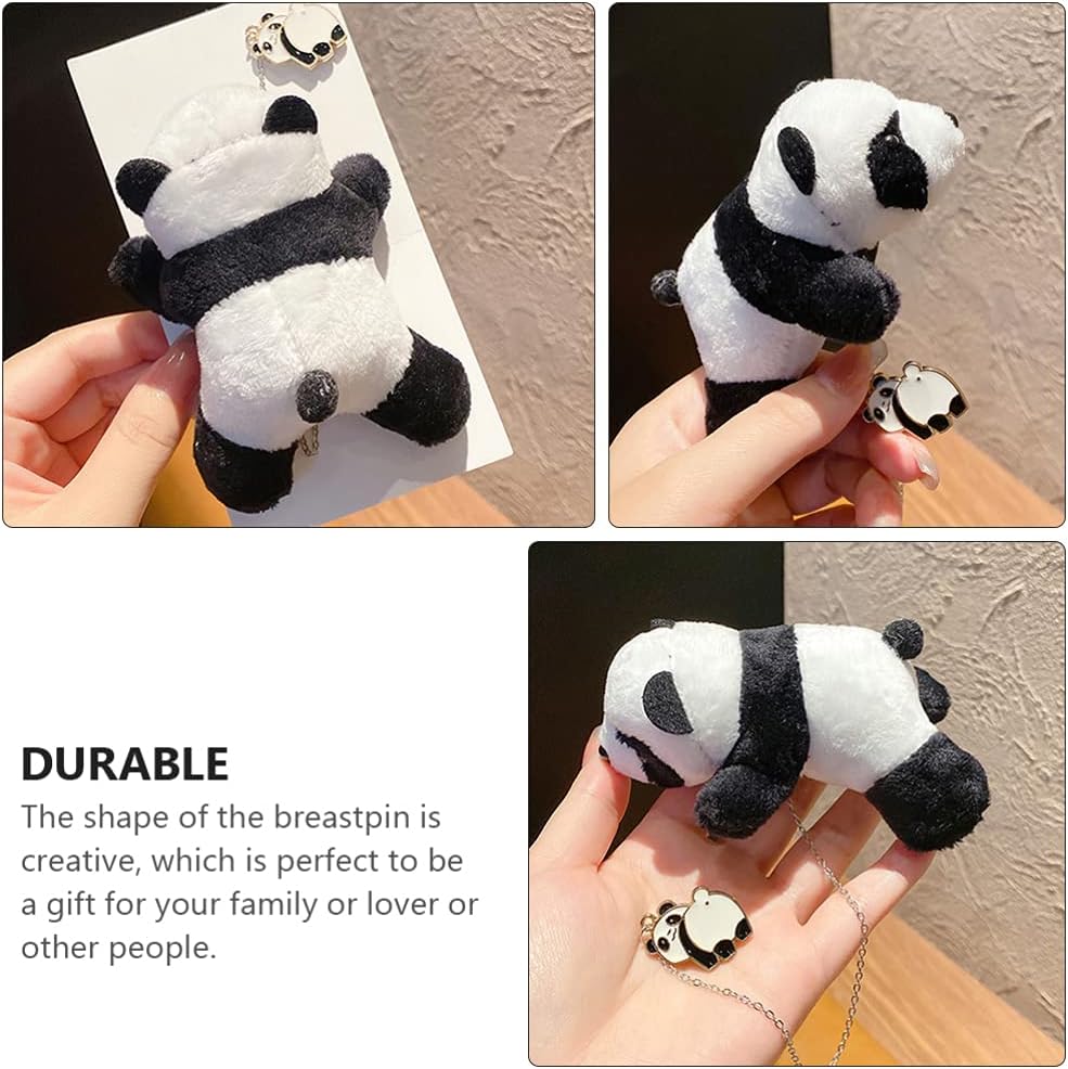 Kesyoo パンダブローチピンぬいぐるみミニパンダ動物チェーンラペルピン漫画の動物バッジシャツ襟クリップギフトお土産ブレスト のように 今季一番
