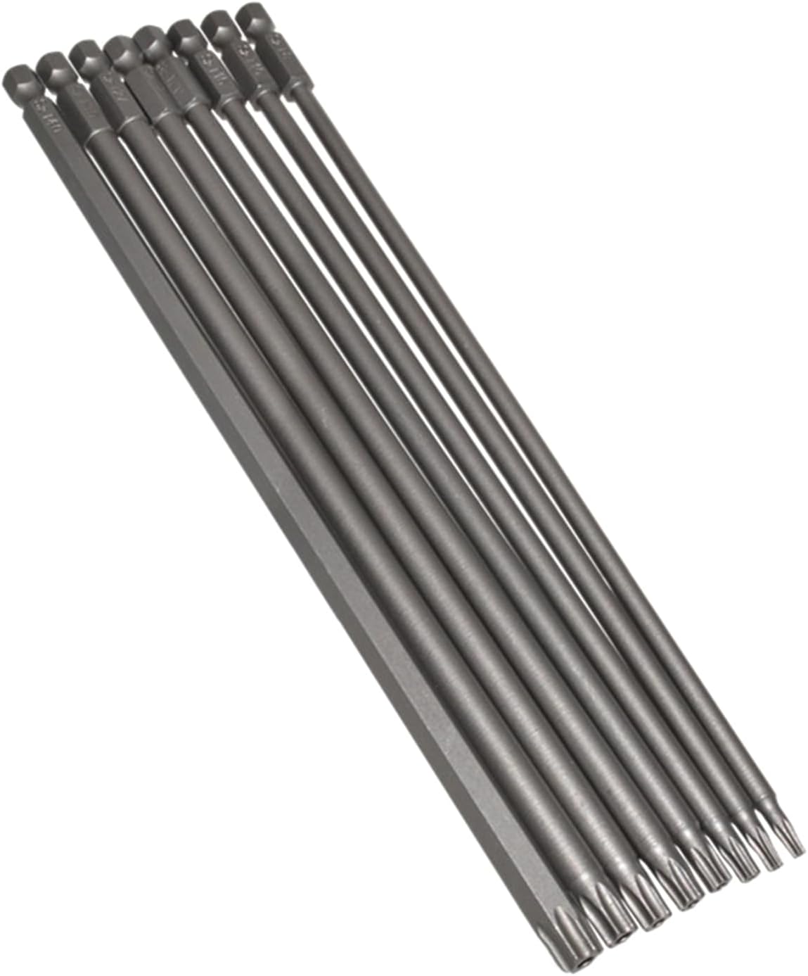 Bit Socket 8pcs 7.9" Long Head Screwdriver Bit Magnetic Security Bits Set 1/4" Shanks Star Screw Driver Drill Bits